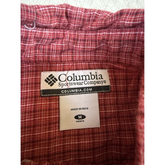 Columbia Sportswear Outdoor size Med Short Sleeve Button Down Red‎ Check Plaid - Picture 6 of 11